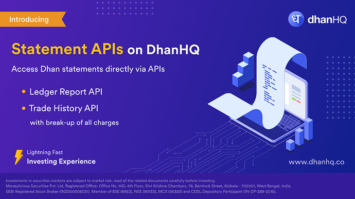 Statement APIs on DhanHQ