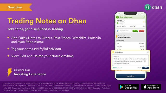 Trading Notes on Dhan
