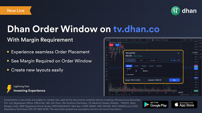 Dhan order window tv